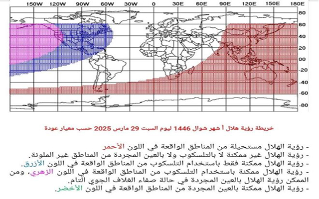 فلكيا: الأحد 30 مارس الجاري أول أيام عيد الفطر المبارك