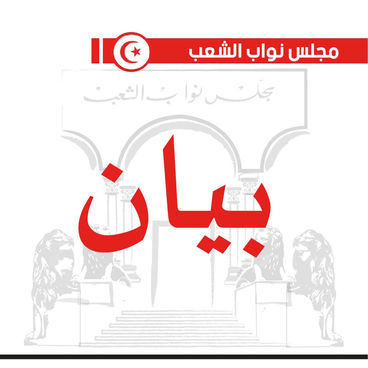 مجلس النواب يصدر  بيانا ندد فيه بتواصل العدوان الغاشم على الشعب الفلسطيني.