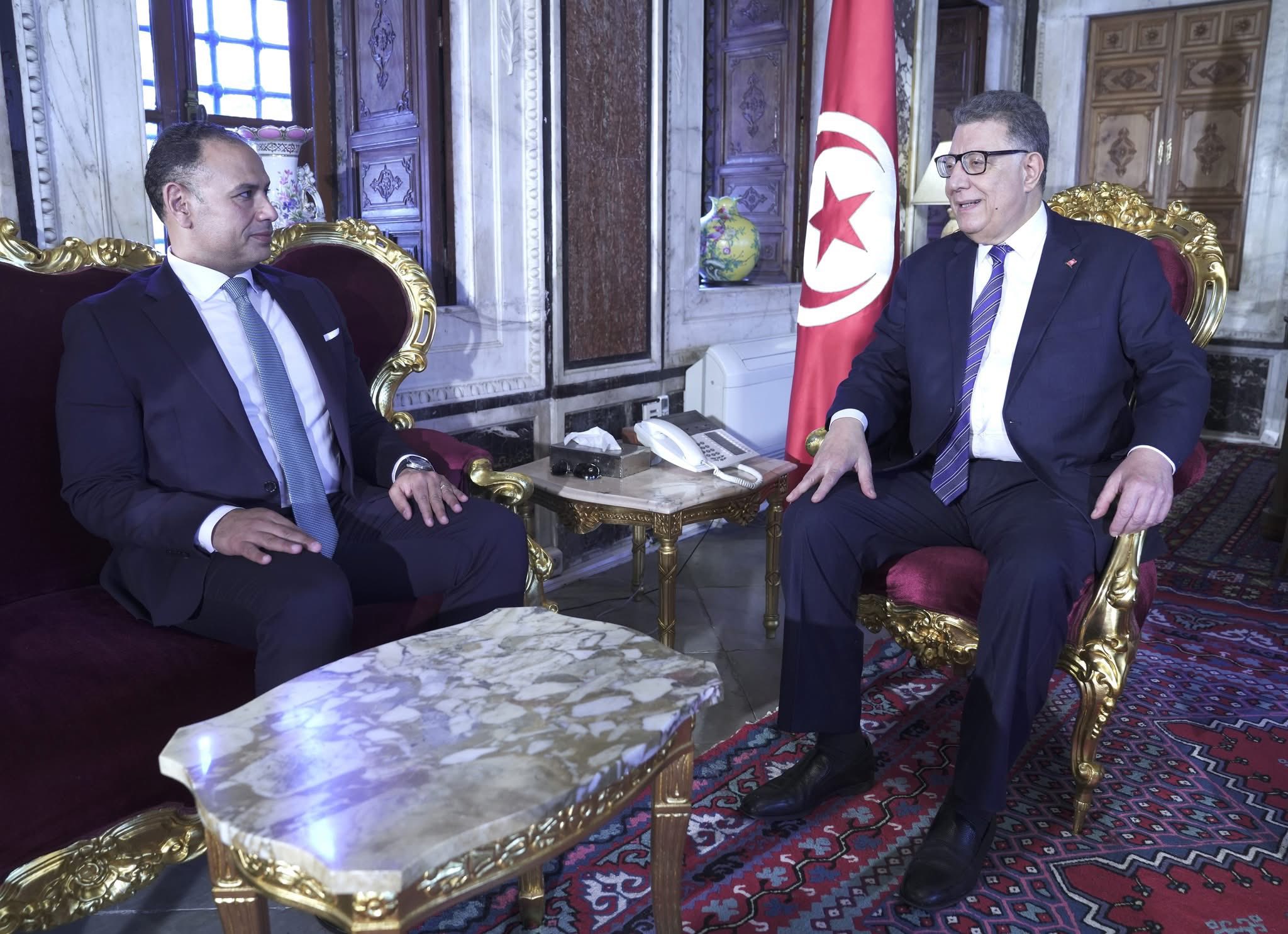 رئيس البرلمان يبحث مع سفير مصر دعم التعاون الثنائي وعددا من القضايا العربيّة والإقليميّة والدّولية