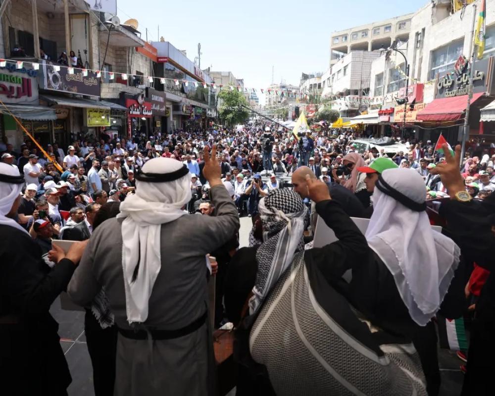 الفلسطينيون يحيون الذكرى الـ77 للنكبة برام الله تحت شعار "لن نرحل .. فلسطين للفلسطينيين"