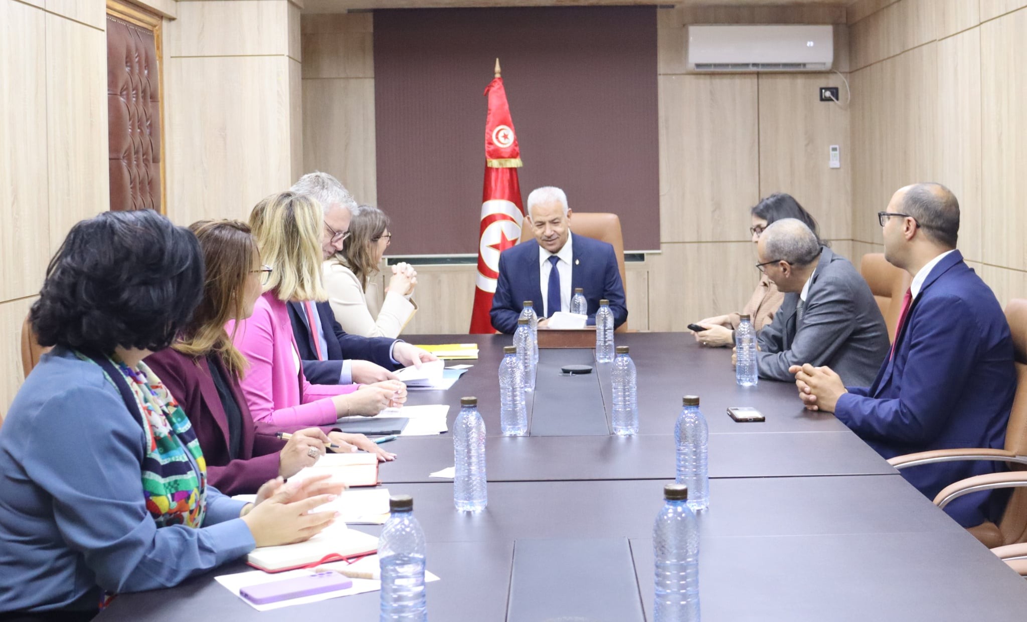 تعزيز التعاون المشترك في مجال تطوير رقمنة التجارة محور لقاء بين وزير التجارة ووفد عن مركز التجارة الدولية ووكالة التعاون الالماني