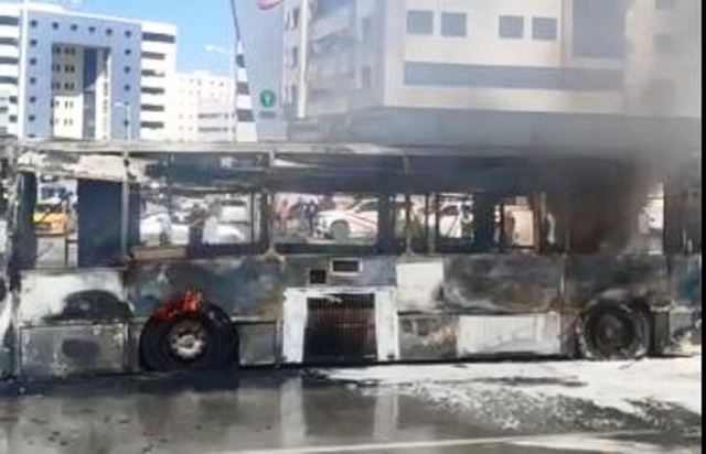 حافلة تابعة لـ"نقل تونس" تحترق بالكامل دون وقوع أضرار بشرية