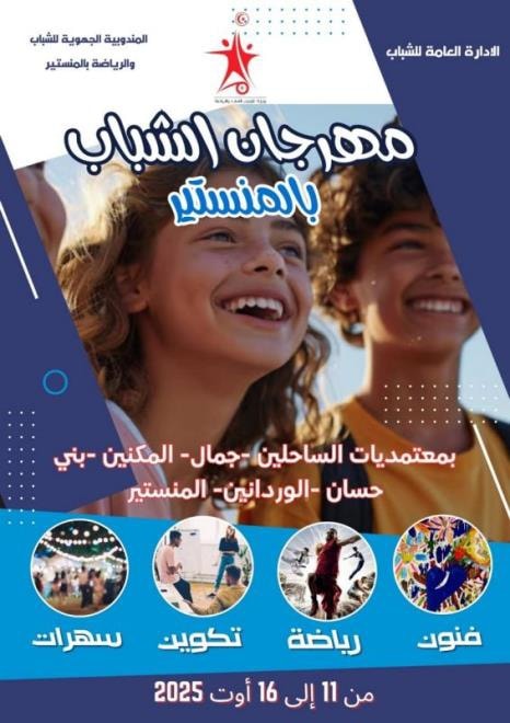 المنستير : انطلاق الدورة الأولى لمهرجان الشباب لفائدة ستة آلاف شاب وشابة بست معتمديات بالولاية