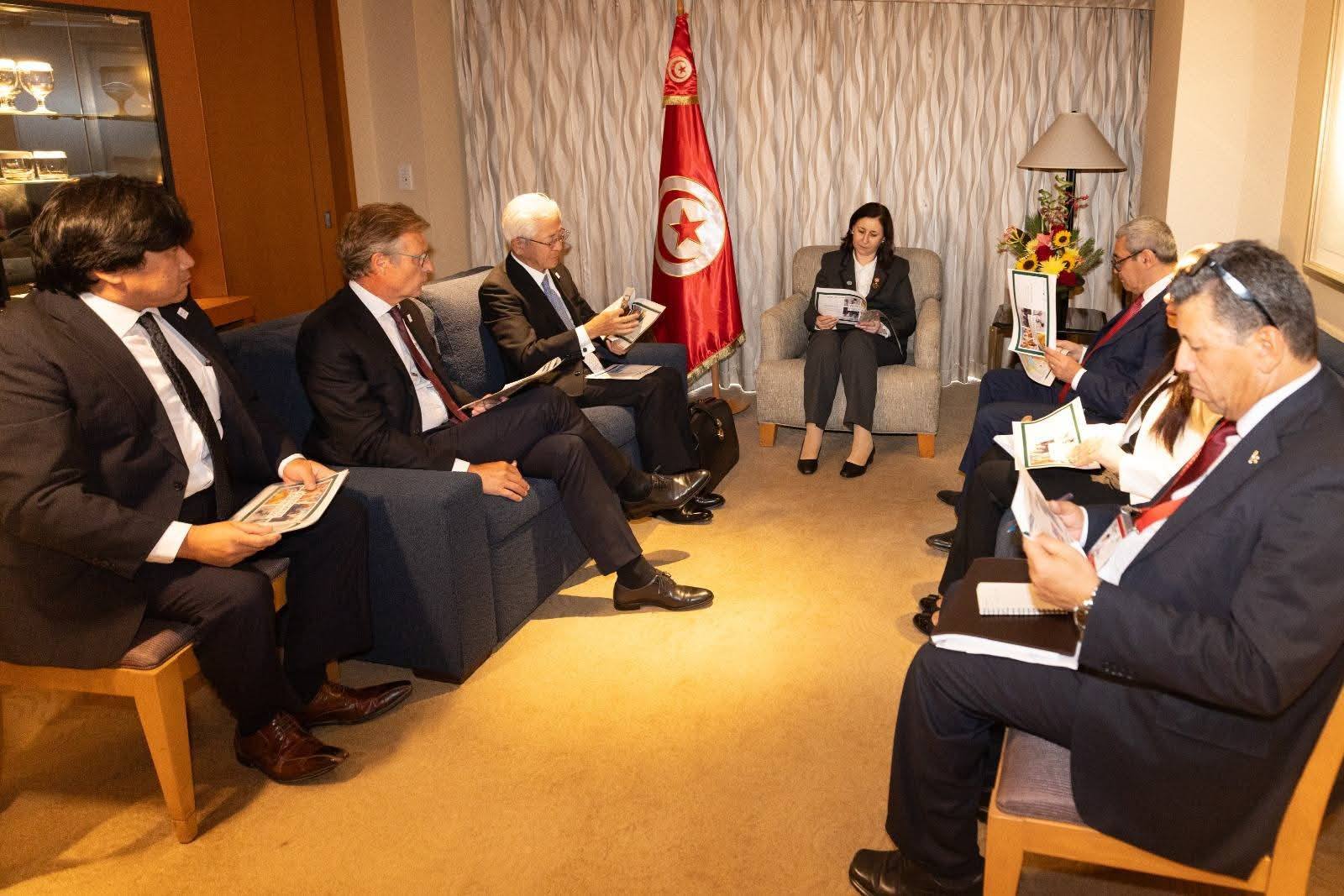 رئيسة الحكومة تلتقي برئيس الجمعية اليابانية للاقتصاد والتنمية بإفريقيا وبشركات يابانية