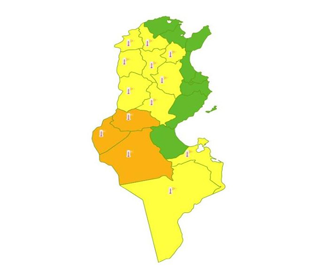 تقلبات جوية : اليقظة الصفراء تشمل جميع مناطق الشمال والوسط في البلاد
