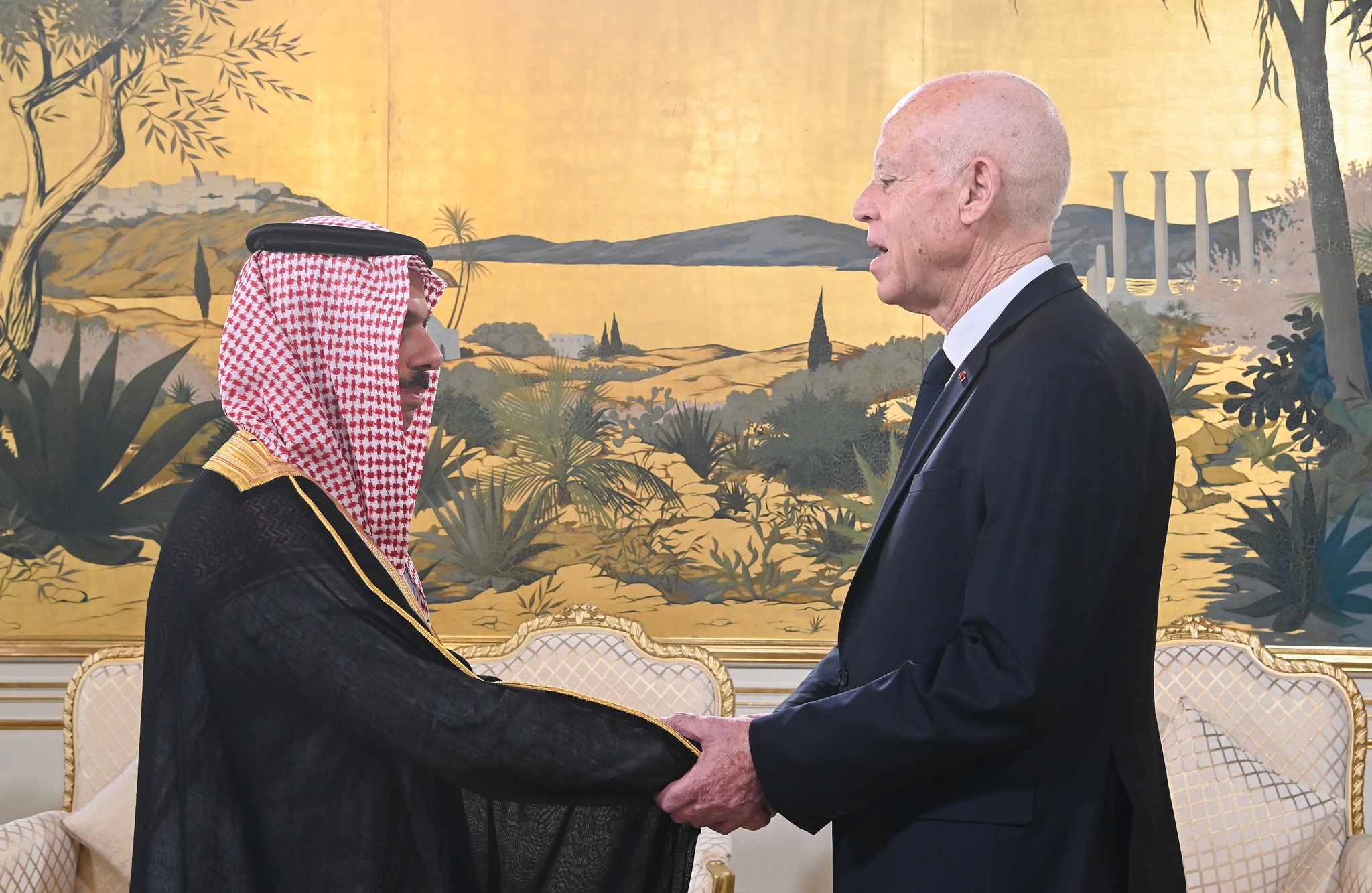 رئيس الدولة في لقائه مع وزير الخارجية السعودي: "الحركة الصهيونية تسعى إلى القضاء على وجود الدّول ولا بدّ من تعاضد الجهود لإحباط هذا المخطّط الإجرامي"