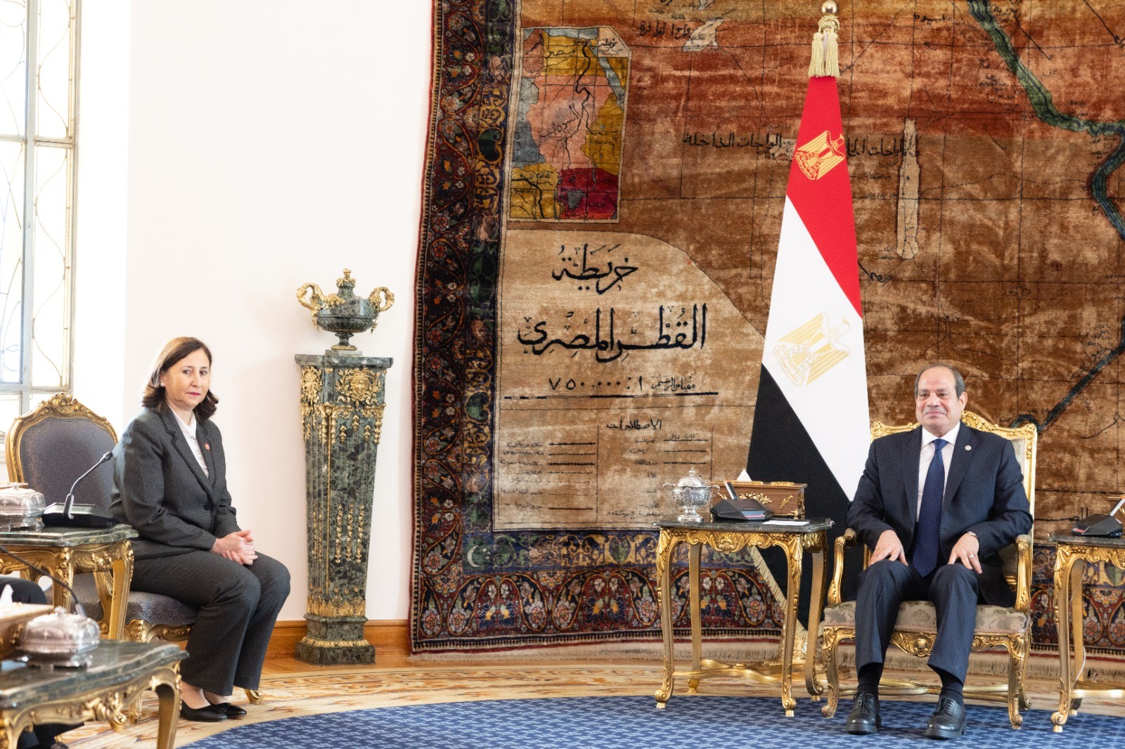  رئيس جمهورية مصر العربية  يستقبل رئيسة الحكومة