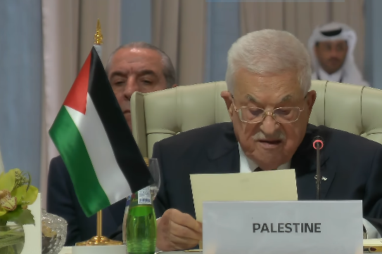 الرئيس الفلسطيني:في ظل تواتر الاعتداءات على فلسطين و غيرها من الدول العربية و اخرها قطر فان الحكومة اليمينية الاسرائيلية لا يمكن ان تكون شريكا في السلام بالمنطقة