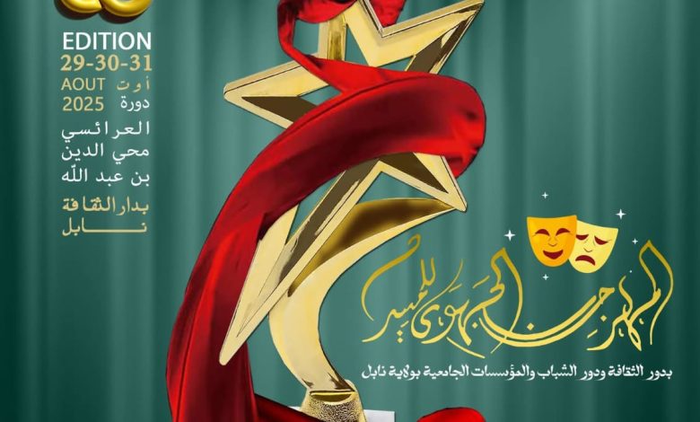 الدورة 35 لمهرجان نوادي المسرح بدور الثقافة ودور الشباب والمؤسسات الجامعية.