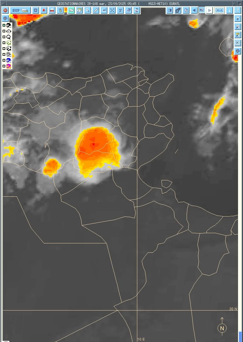 Prévisions météo : Grêle et pluies orageuses attendues aujourd’hui en Tunisie