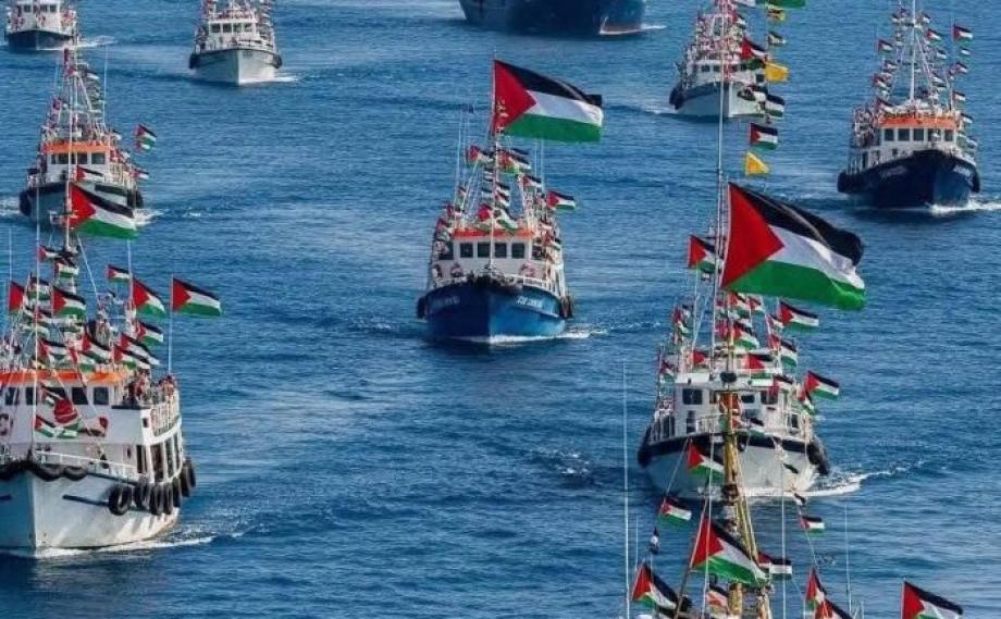 أسطول الصمود العالمي على مشارف قطاع غزة
