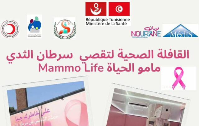 القافلة الصحية المتنقلة "مامو الحياة" لتقصي سرطان الثدي تستأنف نشاطها يوم 14 اكتوبر الجاري بثكنة الحرس الوطني بالعوينة