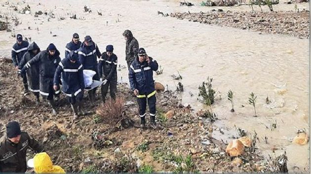 جندوبة : العثور على جثة المرأة التي جرفتها سيول مياه الامطار بوادي دزيرة ببوسالم
