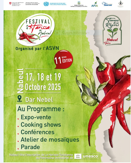 مهرجان الهريسة بنابل في دورتها ال11 من 17 الى 19 اكتوبر المقبل