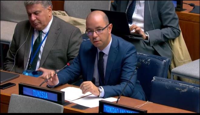 بعثة تونس الدائمة في الأمم المتحدة تدعو إلى ضرورة إخلاء الشرق الأوسط من الأسلحة النووية