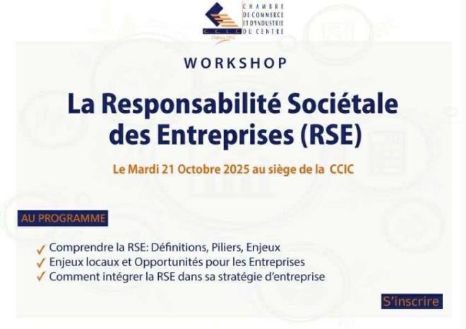مقر غرفة التجارة والصناعة للوسط بسوسة، يحتضن ورشة عمل حول المسؤولية المجتمعية للمؤسسات
