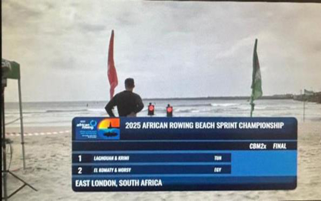 البطولة الافريقية للتجديف الشاطئي : الثنائي التونسي محمد الكريمي وايهاب لغوان يحرز ذهبية سباق الزوجي لاقل من 23 عاما