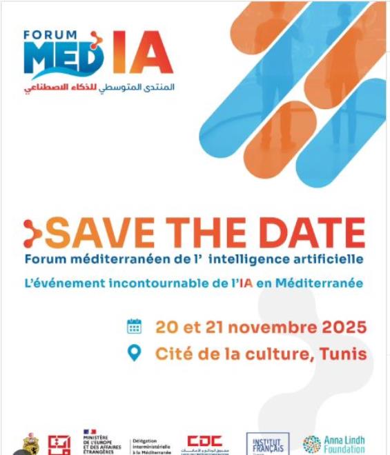 تنظيم المنتدى المتوسطي الثاني حول الذكاء الاصطناعي يومي 20 و21 نوفمبر 2025 في تونس