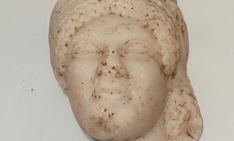 اكتشاف قناع من مرمر فريد من نوعه خلال أشغال الحفريات بموقع توفاة بقرطاج