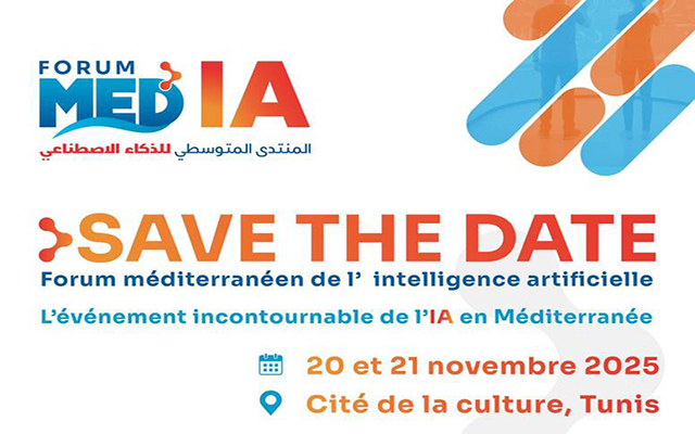 تونس تحتضن الدورة الثانية للمؤتمر المتوسطي للذكاء الاصطناعي يومي 20 و21 نوفمبر 2025