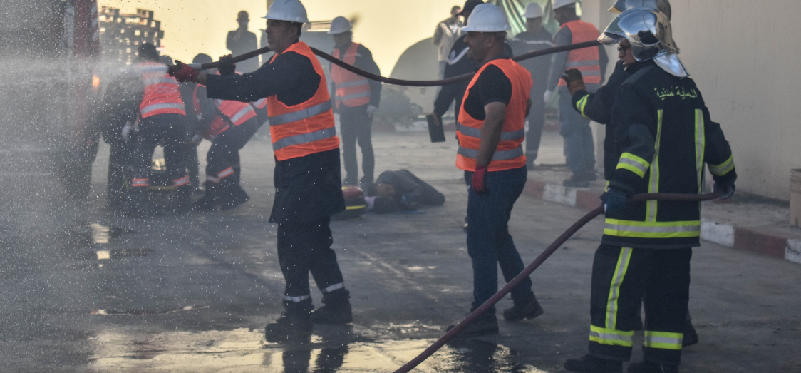 مدنين: عملية بيضاء- محاكاة اخماد حريق بوحدة صناعية