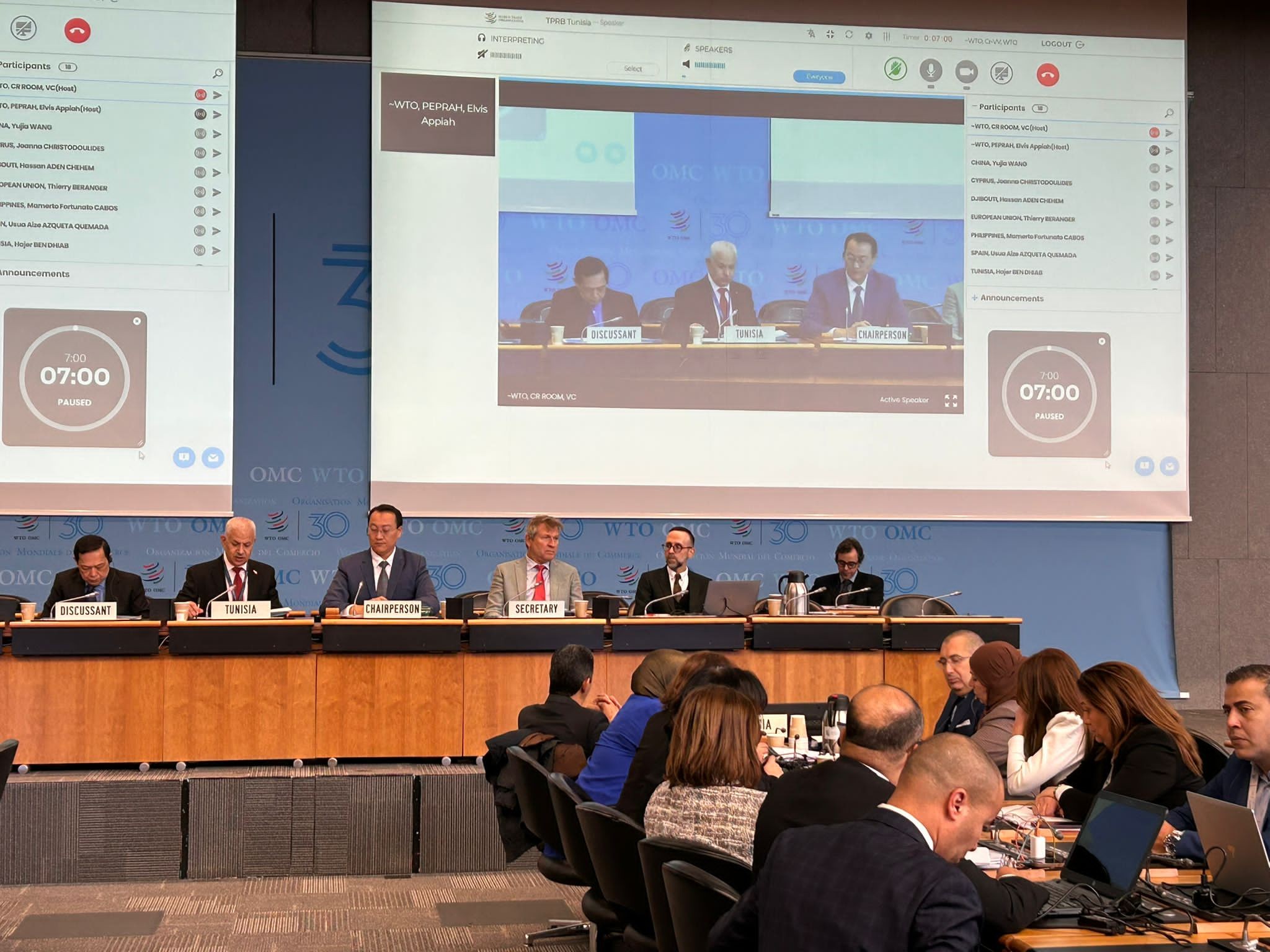 تونس تعرض بجنيف سياستها التجارية على منظمة التجارة العالمية وتُجدّد التزامها بنظام تجاري متعدد الأطراف موثوق وعادل