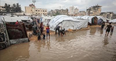 الأونروا : الأمطار فاقمت معاناة النازحين في قطاع غزة
