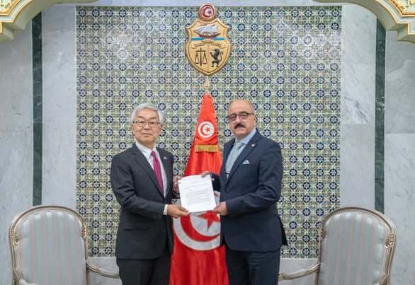 Tunisie–Japon : Mohamed Ali Nafti reçoit le nouvel ambassadeur japonais
