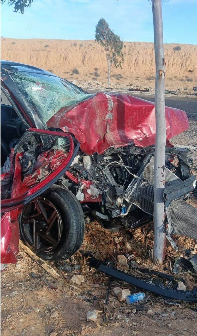 قابس: وفاة شخصين وإصابة 3 آخرين بجروح متفاوتة الخطورة في حادث مرور بطريق مطماطة