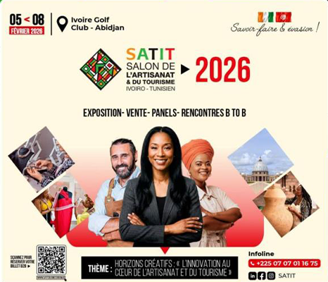 معرض الحرف والسياحة التونسي الايفواري من 05 الى 08 فيفري 2026 بأبيدجان.