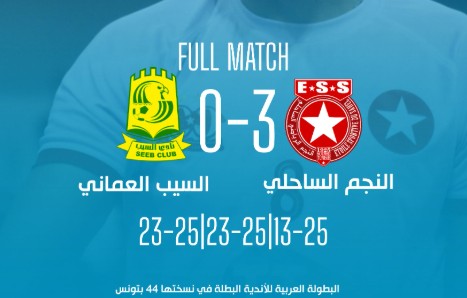 البطولة العربية للأندية للكرة الطائرة: النجم الساحلي أول المتأهلين إلى المربع الذهبي