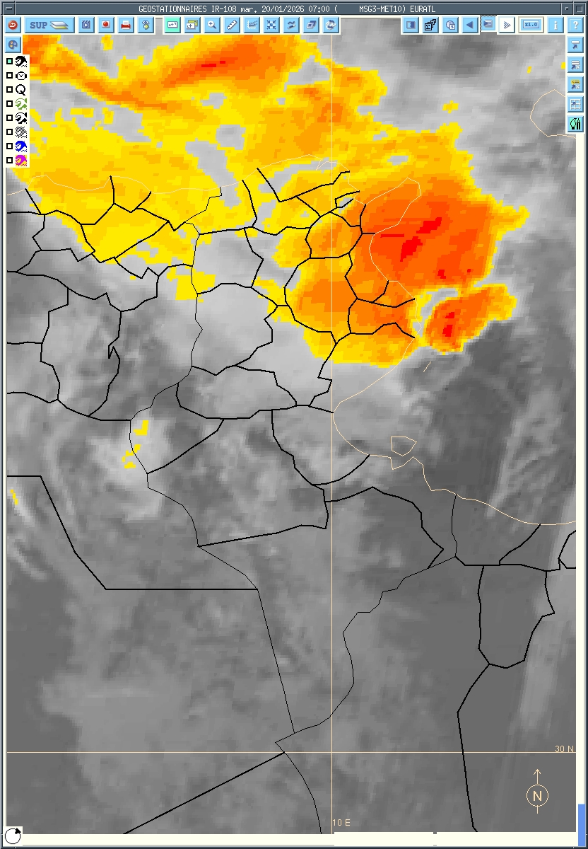 تونس الكبرى والوطن القبلي والمنستير مناطق ذات درجة انذار شديدة
