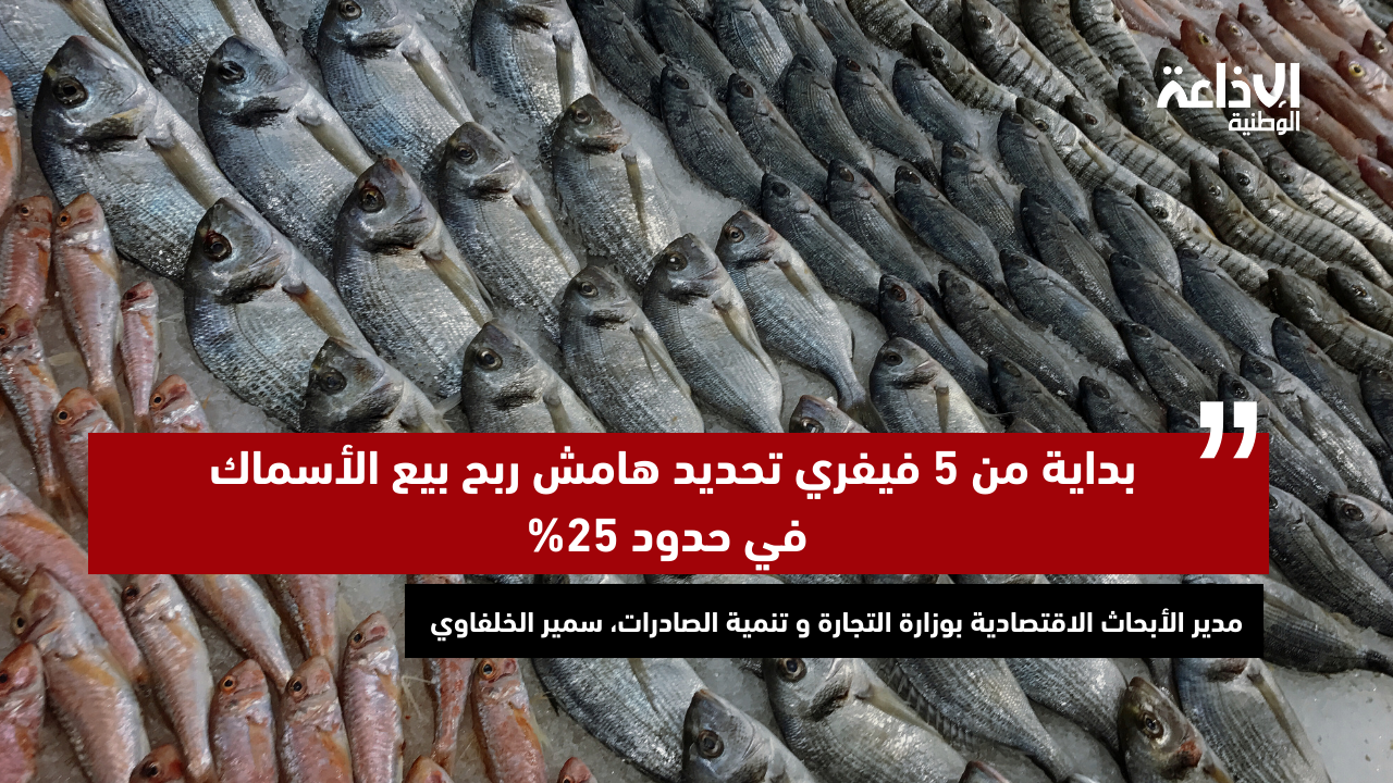 مدير الأبحاث الاقتصادية سمير الخلفاوي: بداية من 5 فيفري تحديد هامش ربح بيع الأسماك في حدود 25%