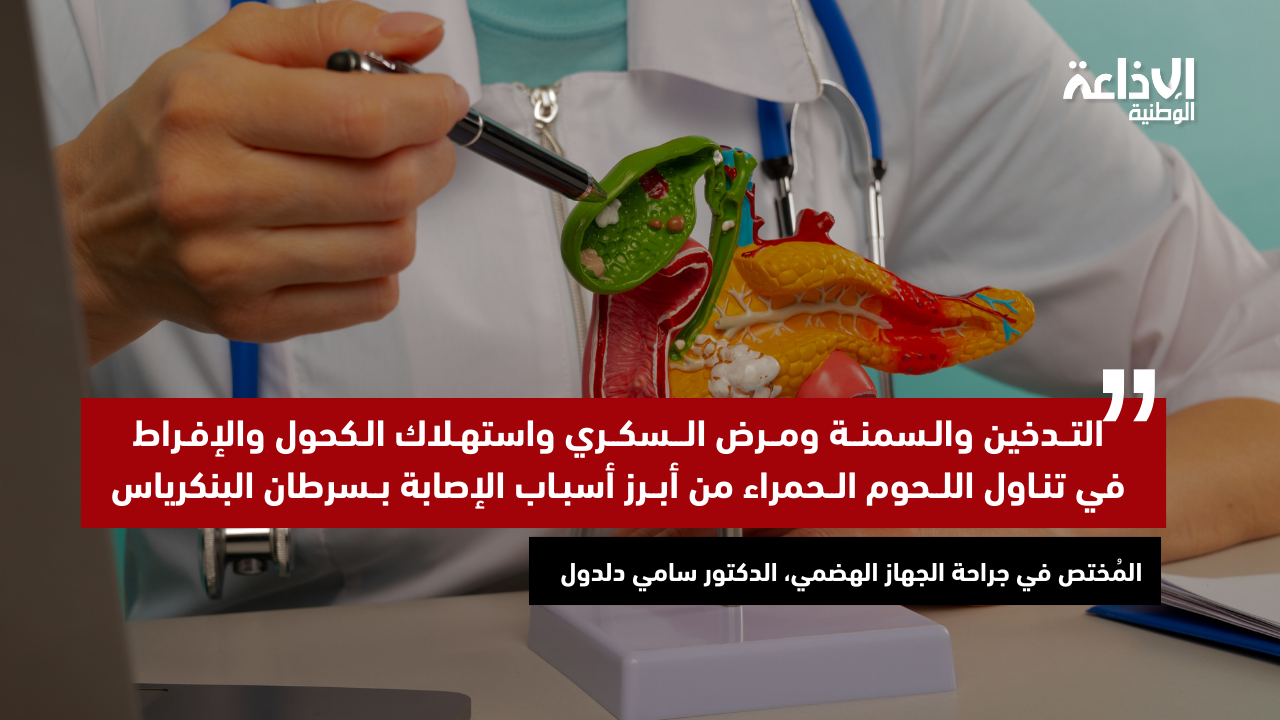 التــدخين والـسمنــة ومــرض الـــسكــري واستهـلاك الـكحول والإفـراط في تنـاول اللــحوم الــحمراء من أبــرز أسبـاب الإصابة بــسرطان البنكرياس
