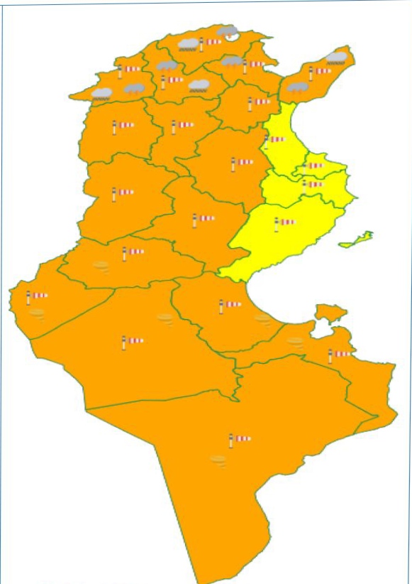 المعهد الوطني للرصد الجوي: 20 ولاية ضمن مستوى درجة انذار كبيرة