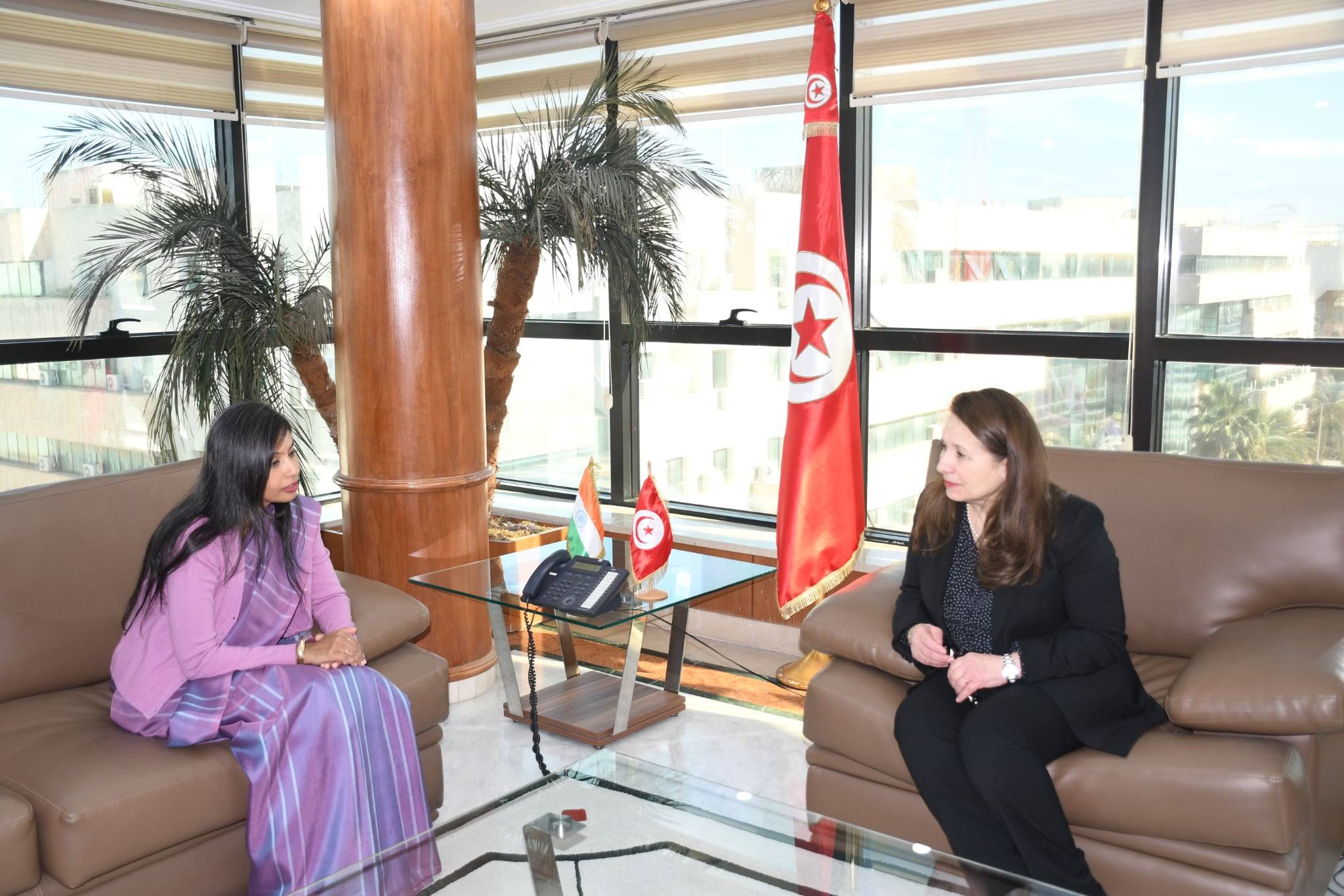 دفع الاستثمار بين تونس والهند محور لقاء وزيرة الصناعة بسفيرة الهند بتونس