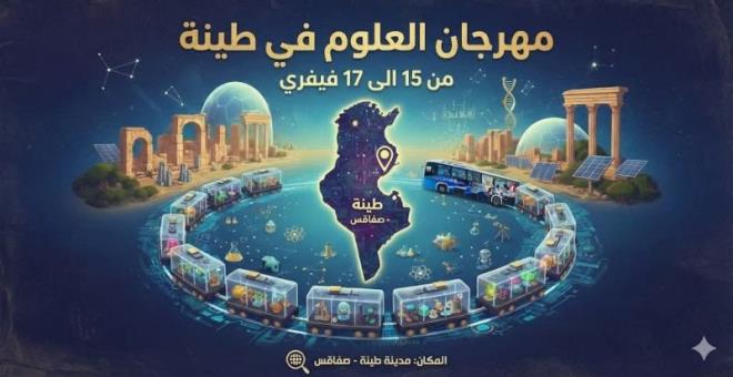 من 15 إلى 17 فيفري: مدينة العلوم بتونس تنظم مهرجان العلوم بمعتمدية طينة بولاية صفاقس