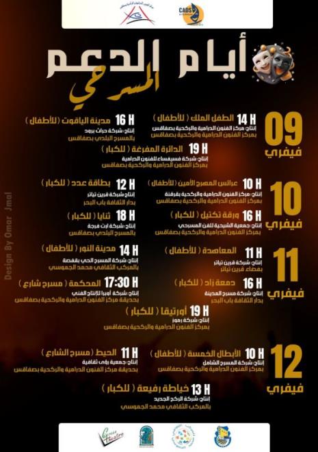 أيام الدعم المسرحي بصفاقس من 9 إلى 12 فيفري 2026