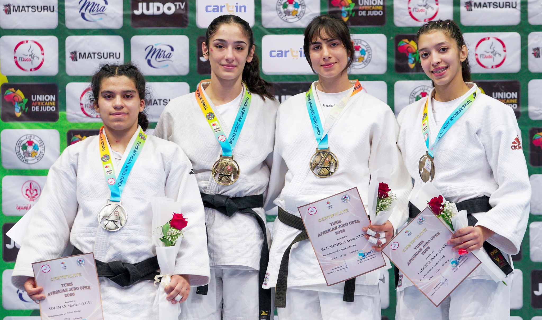 دورة تونس الدولية للجيدو : المنتخب التونسي للاواسط يحرز 13 ميدالية منها ذهبيتان
