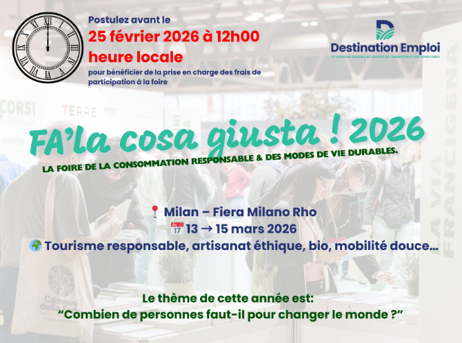 تونس تشارك في المعرض الوطني للاستهلاك المسؤول وأنماط الحياة المستدامة بميلانو من 13 الى 15 مارس 2026