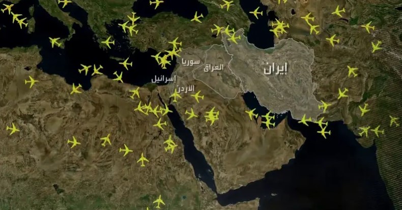 إغلاق المجال الجوي في إيران وفي الكيان المحتل