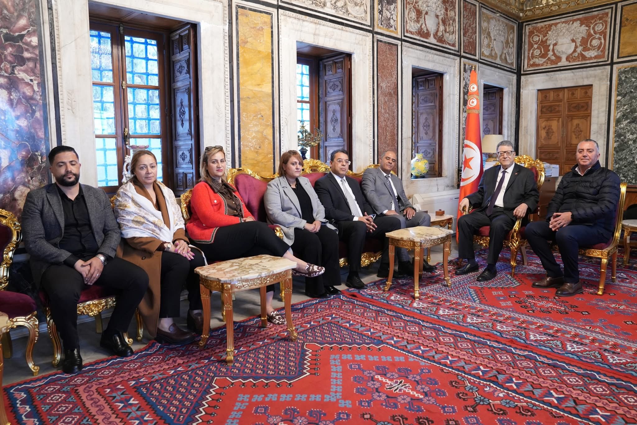  ابراهيم بودربالة يستقبل أعضاء الهيئة الوطنية للعدول المنفذين بتونس.