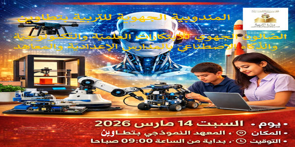 الصالون الجهوي للابتكارات العلمية والتكنولوجية التلمذية والذكاء الاصطناعي يوم 9 مارس 2026 بقبلي