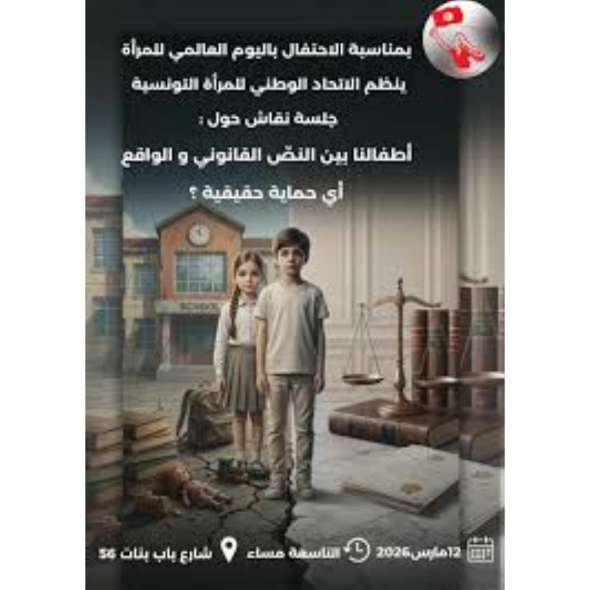 لقاء فكري بعنوان " اطفالنا بين النص القانوني والواقع..أي حماية حقيقية " يوم 12 مارس 2026 