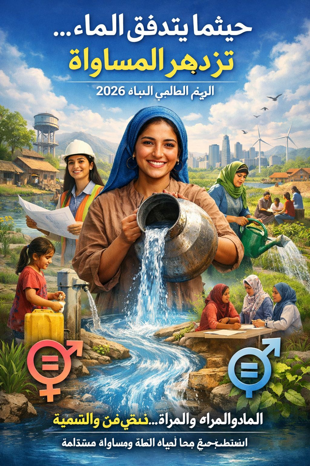 "المياه والمساواة بين الجنسين: حيثما تتدفق المياه، تنمو المساواة" موضوع الاحتفال باليوم العالمي للمياه
