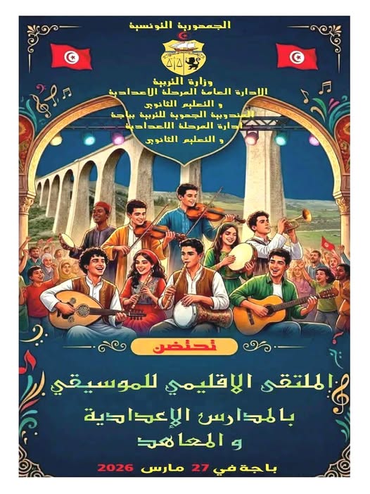 باجة: انطلاق فعاليات الملتقى الاقليمي للموسيقي بالمدارس الاعدادية والمعاهد الثانوية