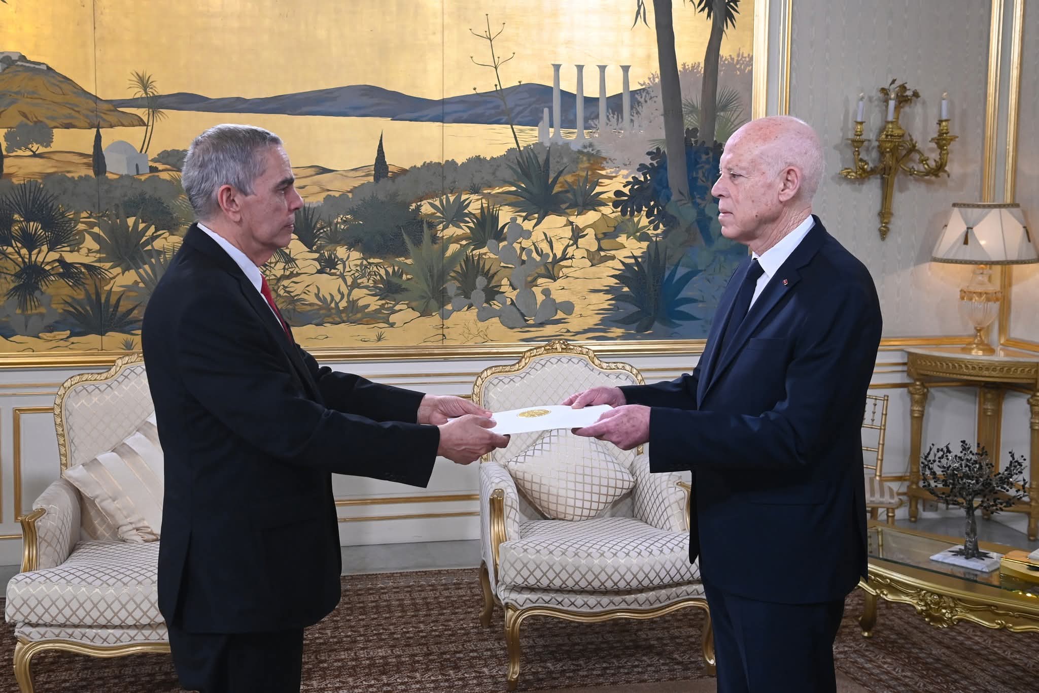 Kaïs Saïed reçoit les lettres de créance de cinq nouveaux ambassadeurs