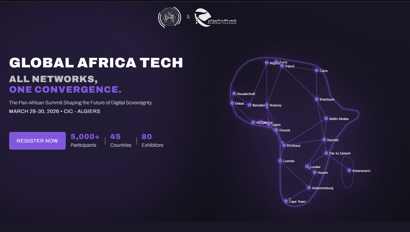 قمة تكنولوجيا المعلومات والاتصالات في افريقيا في دورتها السادسة من 21 الى 23 أفريل 2026 بالجزائر