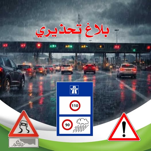 تقلبات جوية: تونس للطرقات السيارة تدعو مستعملي الطريق إلى توخي الحيطة والحذر والالتزام بالإرشادات