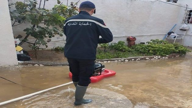 الحماية المدنية: 82 تدخلا خلال تهاطل الأمطار والفيضانات الأخيرة ببعض مناطق البلاد